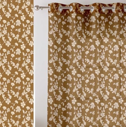 Vargottam transparente Vorhänge mit Blumendruck für Kurze Fenster – 2er-Set, 160 cm Länge, Ösen Oben, bedruckter Georgette, lichtfilternde Vorhänge für Küche oder Schlafzimmer Vargottam transparente Vorhänge mit Blumendruck für Kurze Fenster – 2er-Set, 160 cm Länge, Ösen Oben, bedruckter Georgette, lichtfilternde Vorhänge für Küche oder Schlafzimmer von Vargottam