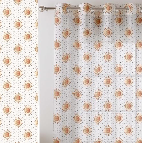 Vargottam transparente Vorhänge mit Punktedruck für Kurze Fenster – 2er-Set, 160 cm Länge, Ösen Oben, bedruckter Georgette, lichtfilternde Vorhänge für Küche oder Schlafzimmer Vargottam transparente Vorhänge mit Punktedruck für Kurze Fenster – 2er-Set, 160 cm Länge, Ösen Oben, bedruckter Georgette, lichtfilternde Vorhänge für Küche oder Schlafzimmer von Vargottam
