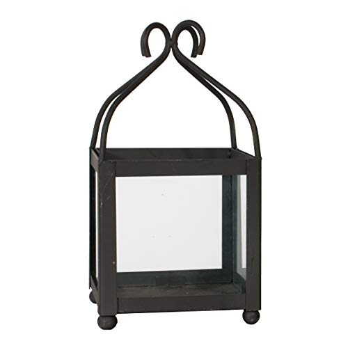 Große Laterne lari aus Metall in schwarz für große Kerze von Varia Living | Deko Windlicht hoch für Eingangsbereich | einsetzbar draußen im Garten oder drinnen (H 42 cm / B 21 cm / T 21 cm) von Varia Living