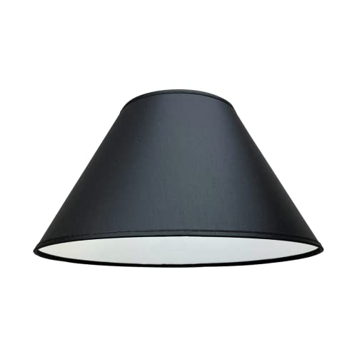 Lampenschirm rund - Schwarz von Varia Living | Ersatzschirm für Tischleuchte - Stehlampe -Tischlampe | konische Form | Vintage - Modern – Industrial - Klassisch (schwarz | Ø 35 cm | Höhe 18 cm) von Varia Living