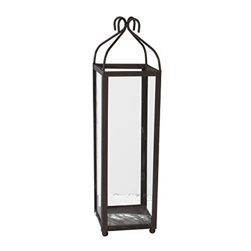 Varia Living Große Laterne lari aus Metall in schwarz für große Kerze Deko Windlicht hoch für Eingangsbereich | einsetzbar draußen im Garten oder drinnen (H 80 cm/B 22 cm/T 22 cm) von Varia Living