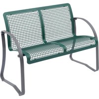 Drahtgitter-Sitzbank Alfo, 2 Sitze, mit Rückenlehne, weißaluminium, graualuminium von Jungheinrich PROFISHOP