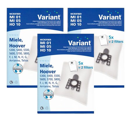 15 Staubsaugerbeutel MI05 Variant passend wie Swirl M50 + 3 Microfilter von Variant