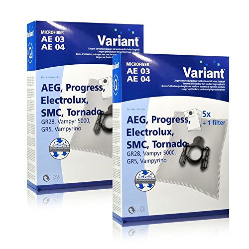 2x Variant AE04 Microvlies Staubsaugerbeutel + Microfilter für AEG, Progress, Electrolux von Variant