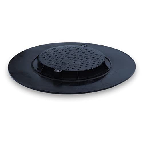 Varile 1200mm XXXL Schachtabdeckung aus Kunststoff I universal Gullydeckel I Zisternendeckel (Schwarz) von Varile