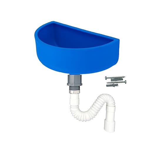 Varile Premium-Set Waschbecken Blau aus Kunststoff für Garten & Keller inkl. Abflusssieb-Haarsieb aus Kunststoff von Varile