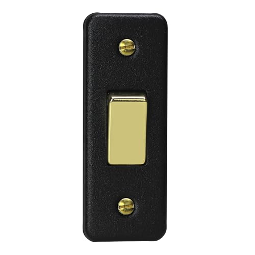 Varilight 1-Gang 10A 1- oder 2-Wege-Wippschalter, Architrav-Schalter, Mattschwarz von Varilight