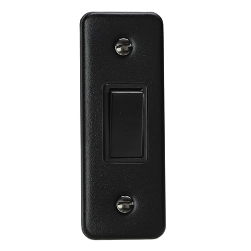 Varilight 1-Gang 10A 1- oder 2-Wege-Wippschalter, Architrav-Schalter, Mattschwarz von Varilight