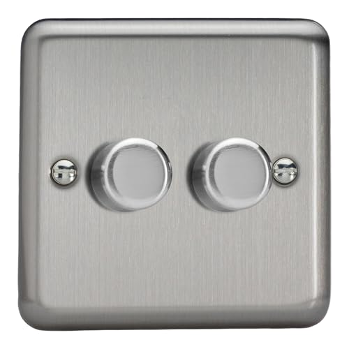 Varilight JSP252 V-Pro 2-Gang 2-Wege Push-On/Off Rotary LED Dimmer 2 x 0-120W (1-10 LEDs) von Varilight