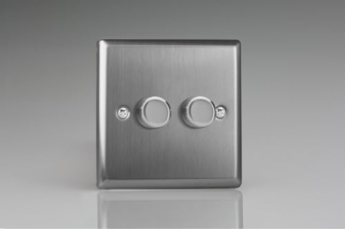 Varilight JTS2 V-Pro Smart Supplementary Control, Classic Brushed Steel, 2-Gang von Varilight