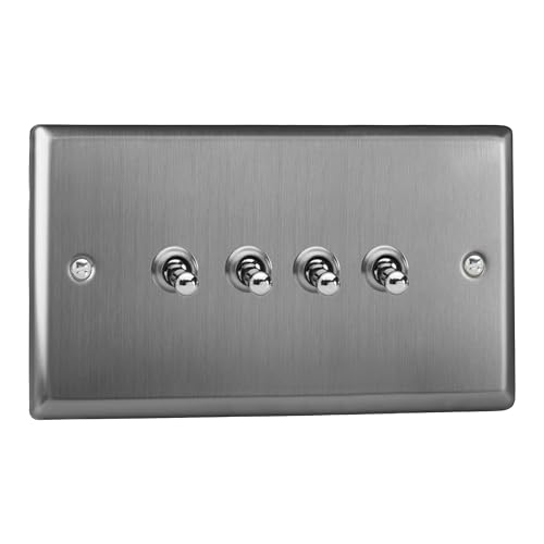 Varilight XTT9 Klassischer Lichtschalter, 4-Gang, 10 A, 1- oder 2-Wege-Wechselschalter von Varilight