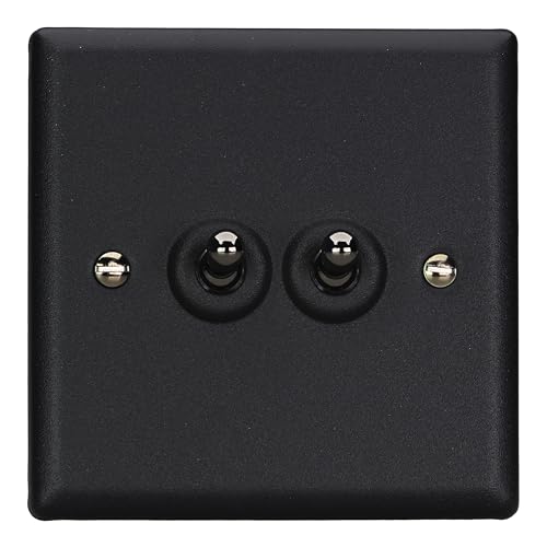 Varilight XYT77.MB Doppel-Wechselschalter, 10 A, 2-fach, Urban Mattschwarz + Iridiumeinsatz von Varilight