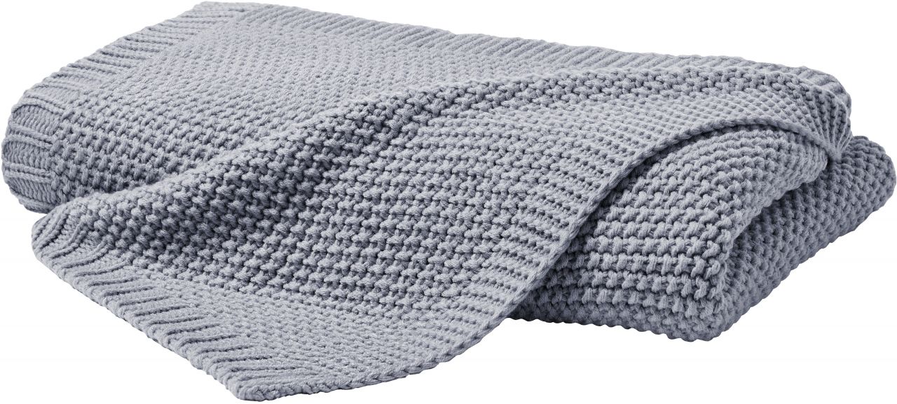 Vario Strickdecke mittelgrau, 130 x 170 cm von Vario