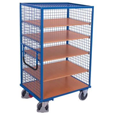 Etagenwagen 500kg Drahtgitter fest verschweißt Ladefläche 1045 x 685mm 5 Böden von Variofit