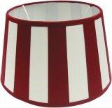 Tisch-Lampenschirm *rund*, Chintz creme mit rotem Balkenstreifen Du=20 /Do=15 / schräge H=12cm, Befestigung unten E27 Tisch-Lampenschirm *rund*, Chintz creme mit rotem Balkenstreifen Du=20 /Do=15 / schräge H=12cm, Befestigung unten E27 von Various