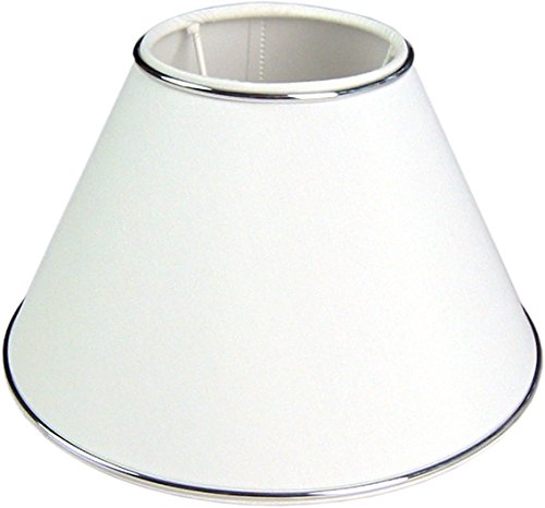 Tisch-Lampenschirm *rund*, Chintz weiß, Chromkante, Du=45 /Do=24/H=26.5cm Befestigung unten E27 von Various