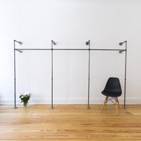 Industrial Kleiderstange - Offener Kleiderschrank Garderobenschank Garderobensystem Stahlrohre Industriechic Kleiderständer von VariousDesignShop