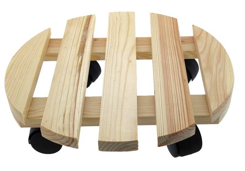varivendo Blumentopfuntersetzer Blumenroller, rund Ø 30 cm, Kiefer, Zubehör für Blumentöpfe, Stück, 1-tlg., Blumentopfuntersetzer rollbar Pflanzenuntersetzer Gefäßroller von varivendo