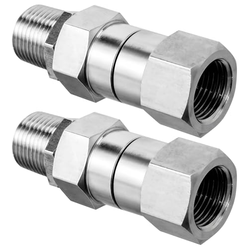 2 Stück Edelstahl-Hochdruckreiniger-Pistolen-Verlängerungsstab mit Anti-Verhedderungs-3/8-Anschluss, 5000 PSI Druckbewertung, sechseckiges Stecker-Design, universelle Kompatibilität von Varku