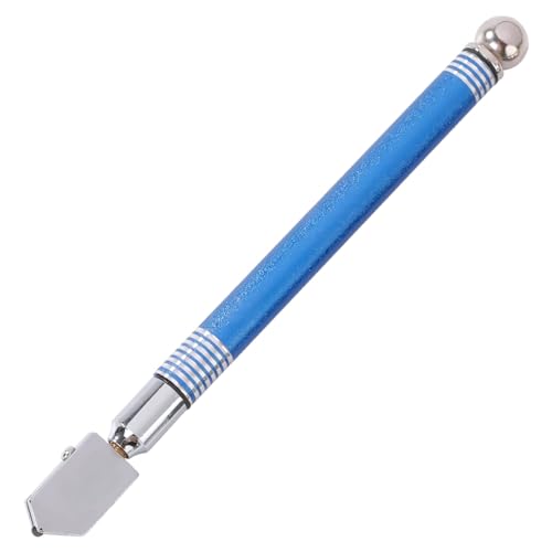 Ölglasschneider, Glasschneidewerkzeug für Flaschen, Wolframstahl-Glasschneider-Werkzeug, rutschfester Metallgriff, blauer Handschneider für Fliesen und Buntglas von Varku