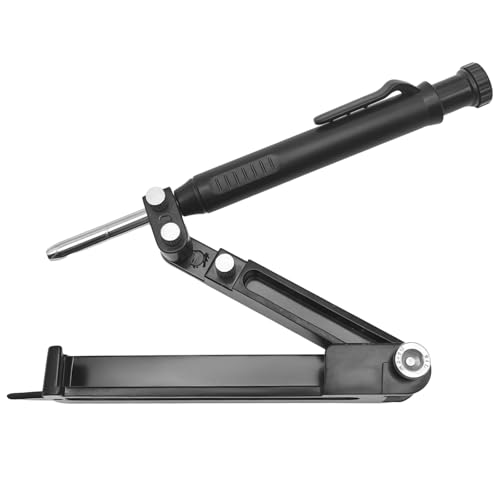 Varku Tischlerei, Doodle Linienmesswerkzeug, runder Planer mit integriertem Stift, faltbare Aluminiumlegierung, verstellbar für Holzbearbeitung, Fliesen und mehr, kompaktes und langlebiges Design von Varku