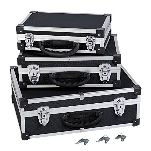3-in-1 Alukoffer Aluminium Rahmen Koffer Allround Werkzeugkoffer-Set - schwarz von Varo