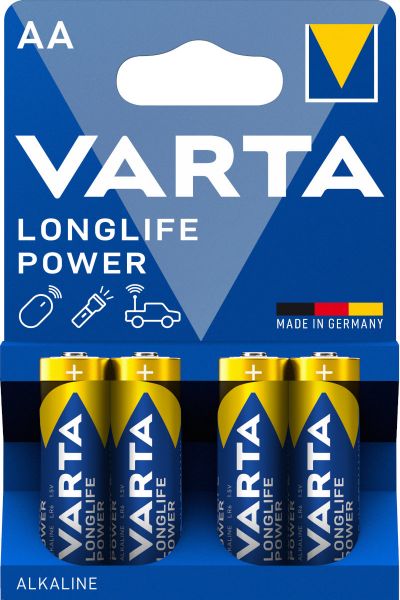 Varta Longlife Power Alkaline 4906 LR6 AA - 1,5 Volt Batterie - 4er... von Varta