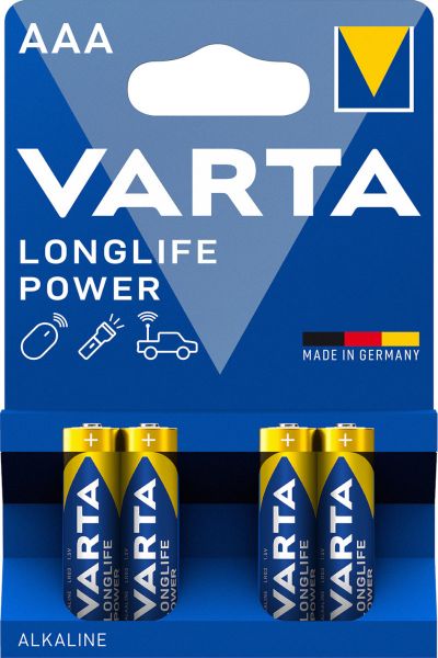 Varta Longlife Power Alkaline 4903 LR3 AAA - 1,5 Volt Batterie - 4e... von Varta