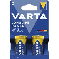 Varta - Longlife Power c LR14 Alkali-Mangan Batterie 1,5V 2 Stück - Hochleistungsbatterien für Audio-Geräte, Spielzeug, Taschenlampen von Varta