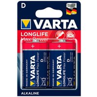 Powerking - varta Batterie Alkaline, Mono, d, LR20, 1.5V, Longlife Max Power, 2 Stück von POWERKING