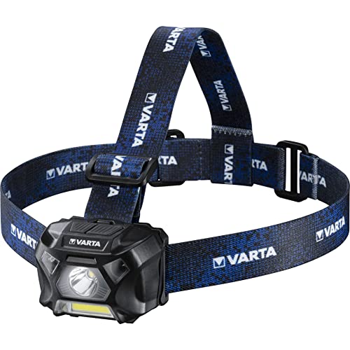 VARTA Stirnlampe LED inkl. 3x AAA Batterien, Work Flex Motion Sensor H20, Bewegungssensor, zwei Leuchtmodi, an- und ausschalten durch Handbewegung, spritzwasser- und staubgeschützt von Varta