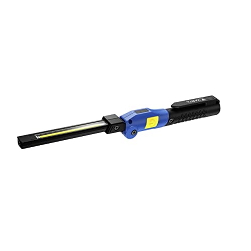 VARTA Taschenlampe, Werkstattlampe wiederaufladbar, Work Flex Multifunction Light F20R Arbeitsleuchte inkl. UBS Typ C Kabel, 180° faltbares Design, Magnet & Clip, spritzwasser- und staubgeschützt von VARTA