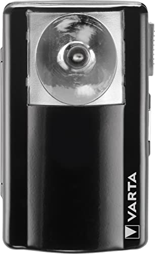 VARTA Taschenlampe, Palm Light, Leuchte, Lampe, Taschenleuchte mit praktischem Befestigungsclip, aus stilvollem Metall, unbestückt, Schwarz von VARTA