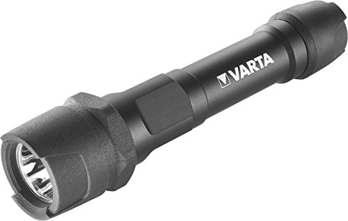 VARTA Indestructible 1 Watt LED F20 Taschenlampe/Arbeitsleuchte (inkl. 2 Longlife Power AA Batterien, kratzfestes und spritzwassergeschütztes Gehäuse) von Varta