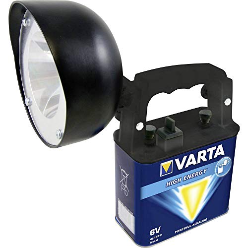 VARTA Baustrahler LED 4 Watt inkl. Alkaline Batterie, Work Light BL40, einstellbare Lampe, Arbeitsleuchte, Handscheinwerfer mit 2 Lichtmodi, Werkstattlampe, mit Tragegurt von VARTA
