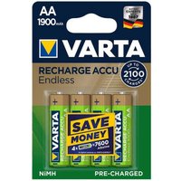 Varta - 4 x LR06 aa Wiederaufladbare 1900mAh recycelte LR06 AA-Batterien Varta - 4 x LR06 aa Wiederaufladbare 1900mAh recycelte LR06 AA-Batterien von Varta