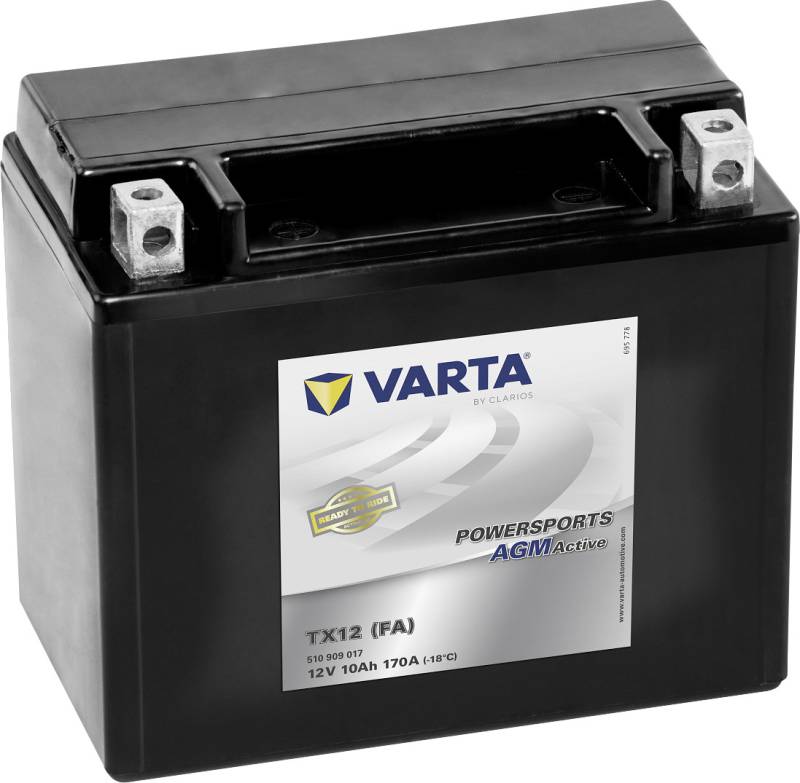 Varta AGM-Motorradbatterie TX12 FA 12V 10Ah 170A von Varta