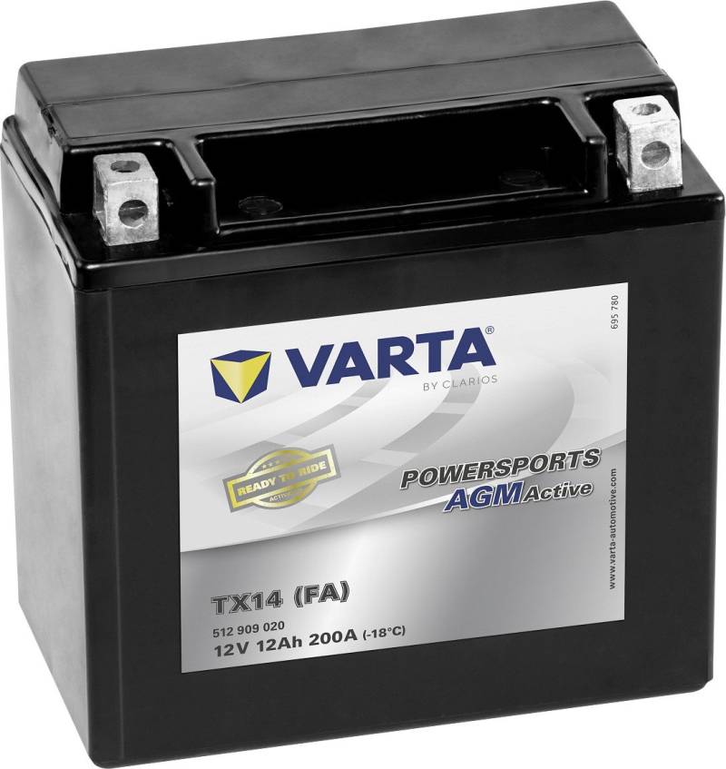 Varta AGM-Motorradbatterie TX14 FA 12V 12Ah 200A von Varta