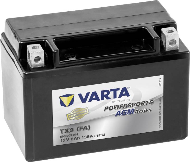 Varta AGM-Motorradbatterie TX9 FA 12V 8Ah 135A von Varta
