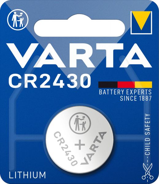 Varta Knopfzelle CR2430 - 3 Volt Lithium Batterie - 1er-Blister von Varta