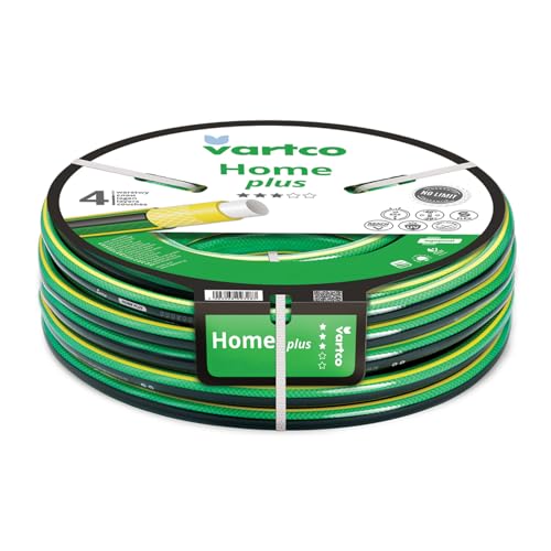 Vartco Home Plus 4-lagiger Wasserschlauch Anti Twist Gartenschlauch Schlauch Gartenbewässerung Flexibel Flexischlauch Polyester-Kreuzgeflecht UV-beständig 27 Bar (3/4" 50m) von Vartco