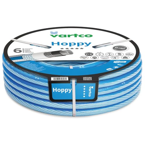 Vartco Hoppy 6-lagiger Gartenschlauch Wasserschlauch Lebensmittelschlauch Anti Twist Gartenbewässerung Flexibel Flexischlauch UV-beständig 36 Bar (3/4" 50m) von Vartco