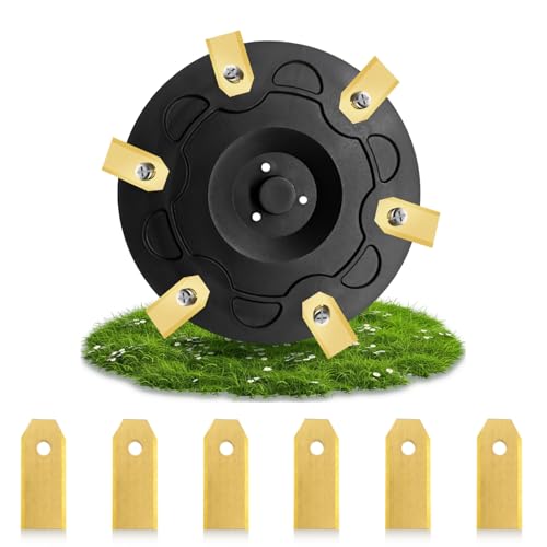 6er Messerscheibe mit 12 Stücks Titan Ersatzklinge kompatibel mit Segway Navimow - i105e | i108e | i110e, Premium Messerscheibe aus glasfaserverstärktem Kunststoff (Set 1) von Vartegas