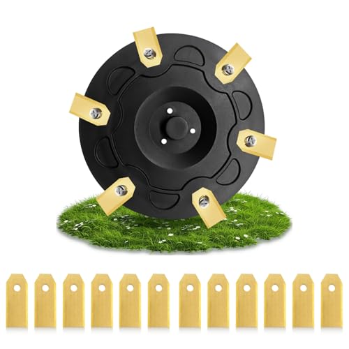 6er Messerscheibe mit 12 Stücks Titan Ersatzklinge kompatibel mit Segway Navimow - i105e | i108e | i110e, Premium Messerscheibe aus glasfaserverstärktem Kunststoff (Set 2) von Vartegas