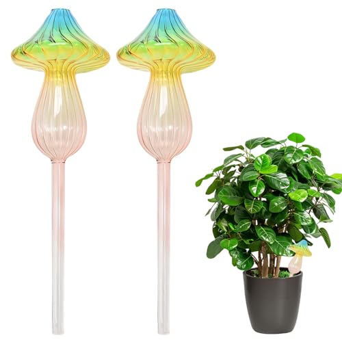 Bewässerungskugeln, 2er Set Bewässerung Zimmerpflanzen Glas, 500ml Wasserspender Pflanzen 23 * 7.5/24 * 8/17 * 10CM, Pflanzen Bewässerung, Selbstbewässerung, für Topf- & Zimmerpflanzen (C-24 * 8CM) von Vartegas
