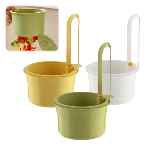 Hänge Sieb mit Klipp für küchenspüle, Wasserhahn Hängende Strainer mit Snap-Button, Küche silikon Spülbecken Sieb Abnehmbar, ohne Hände zu verschmieren, für Waschen/Organizer in Küche (Set) von Vartegas