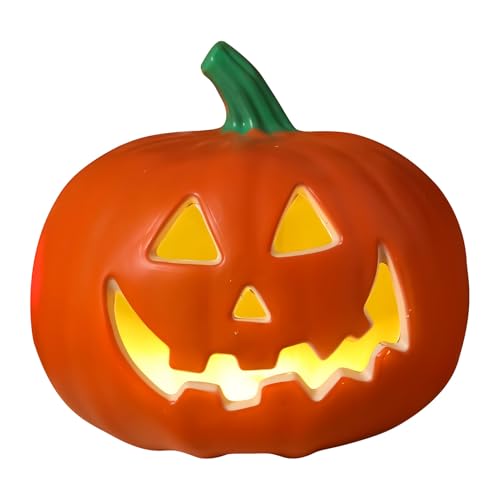 Halloween Deko Kürbis Laterne, LED Halloweendeko Kürbis Beleuchtet, Halloween Deko Outdoor Innen, 20cm Pumpkin Lichter, Herbstdeko Tisch Leuchtende Kürbisse, für Helloween Herbstdeko (A) von Vartegas
