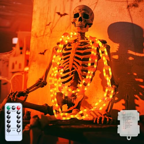 Halloween Deko Lichterkette, 2025 Neu 2m LED Halloween Party Deko Schlosskette mit Timer, 8-Lichtmodi Halloween Decorations Beleuchtung Outdoor/Innen, IP65 Wasserdicht Halloween Deko Garten (A) von Vartegas