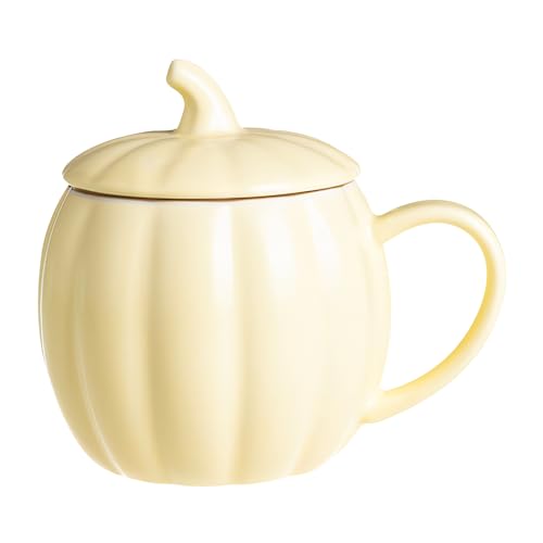 Herbstdeko Kürbis Tasse, 440ml Große Kürbis Herbst Tasse, 3D Pumpkin Herbsttasse Keramik, Kürbistasse, Niedliche Pumpkin Mug, Autumn Mug, für Thanksgiving Herbst Halloween (E) von Vartegas