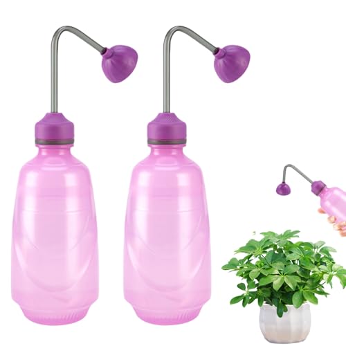 Mini Gießkanne, 450ml Sprühflasche Pflanzenmit 2 Gießmodi, Ballbrause 360°-Gießen, Gießbrause, Ballbrause für Pflanzen mit abnehmbarem Duschkopf, für Anzucht Pflanzen Bonsa Samen (Rosa*2) von Vartegas